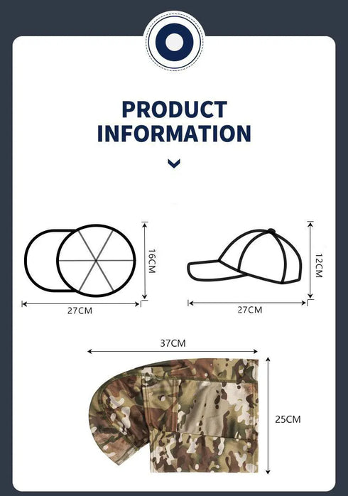Tactical Balaclava Full Face Mask Set Men Summer Snapback Sun Hat Outdoor Hunting Camouflage Balaclava